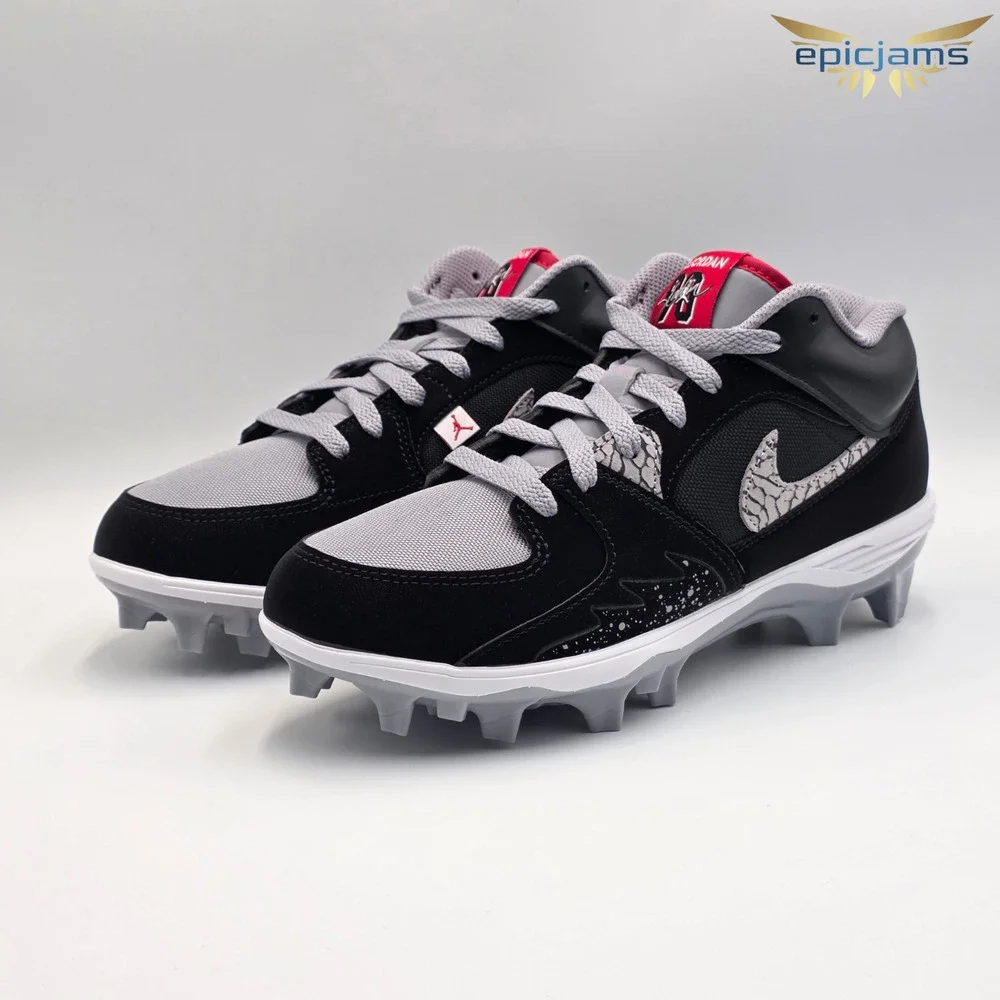 Jordan Stadium 90 Low TD Men's Sz 7.5 Football Cleats HQ0210-060 Black Cement